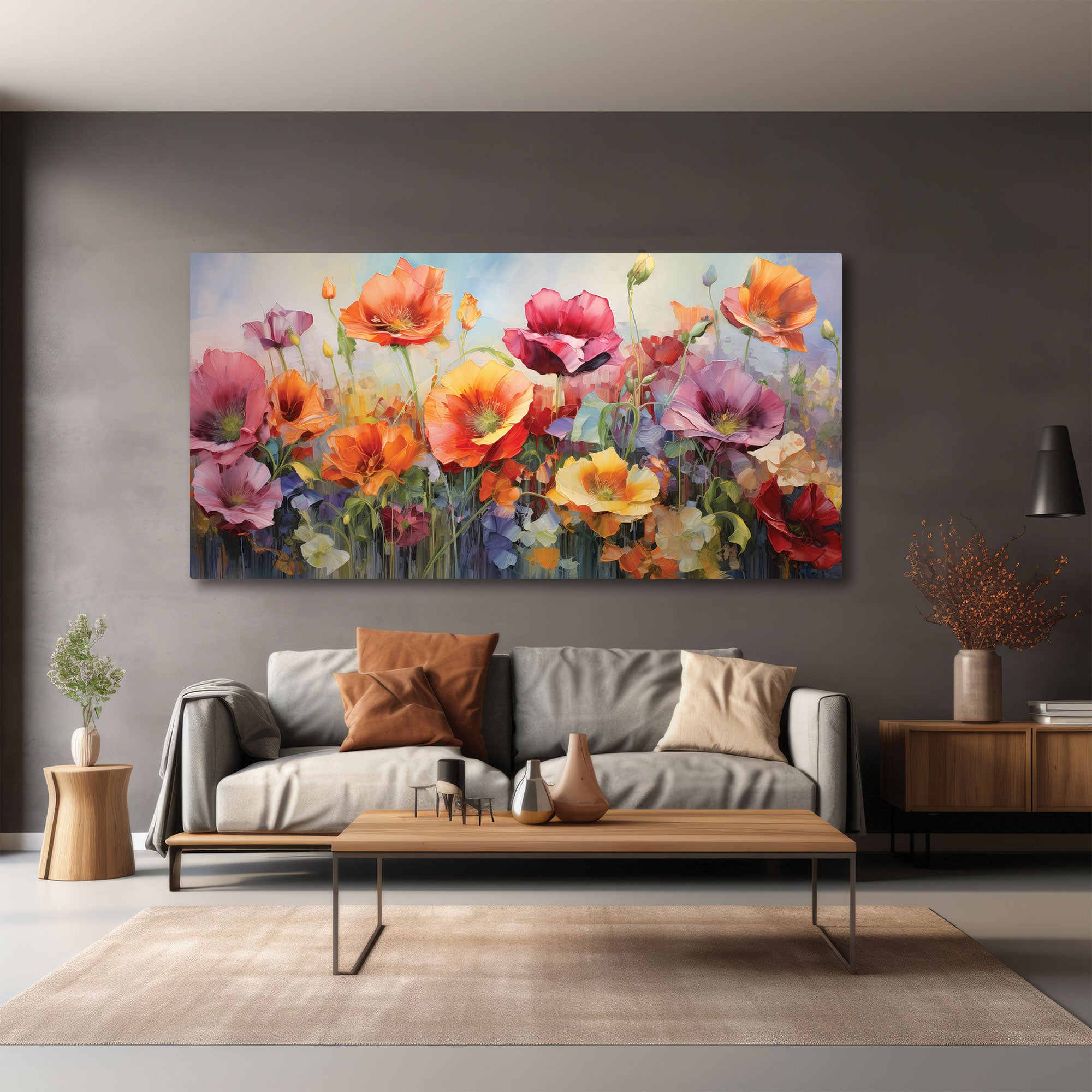 FlowersAbstract Canvas painting with frame Big Size Wall Art for living room,Bedroom,Drawing room,Hotels