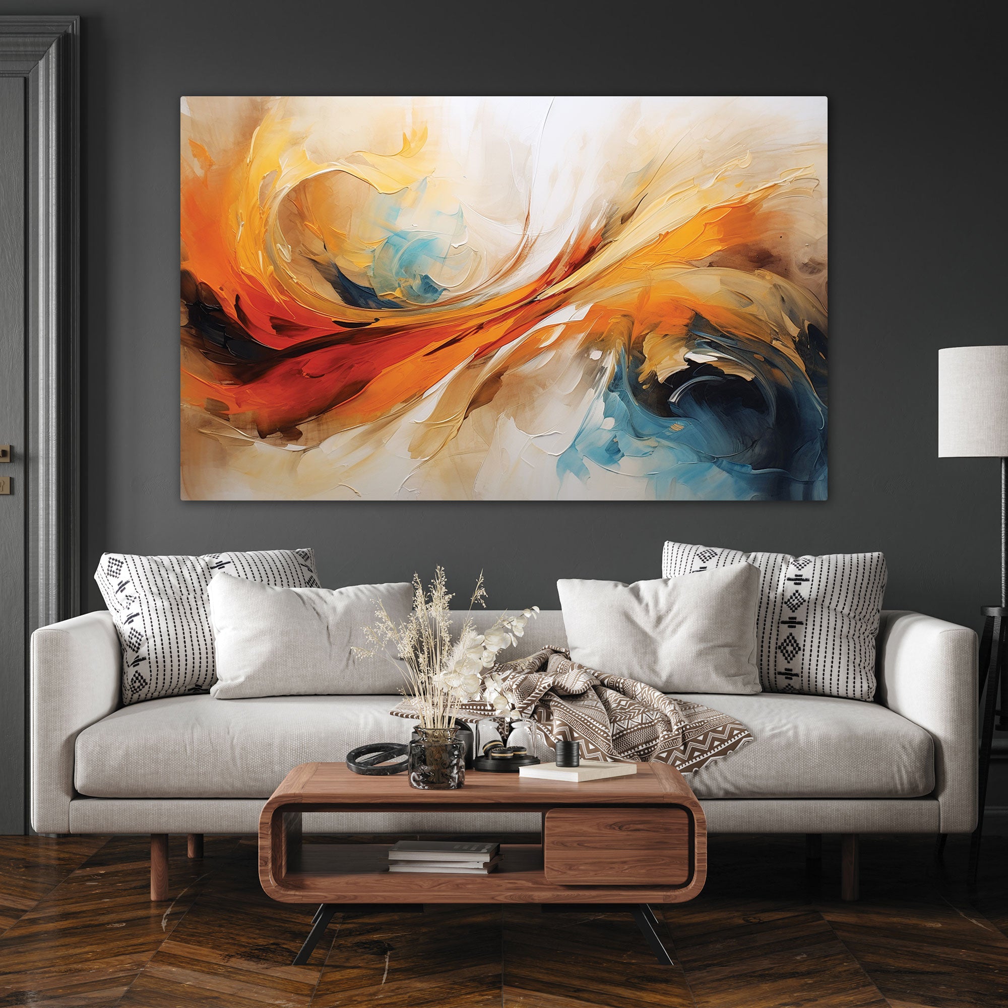 Abstract Canvas painting with frame Big Size Wall Art for living room,Bedroom,Drawing room,Hotels