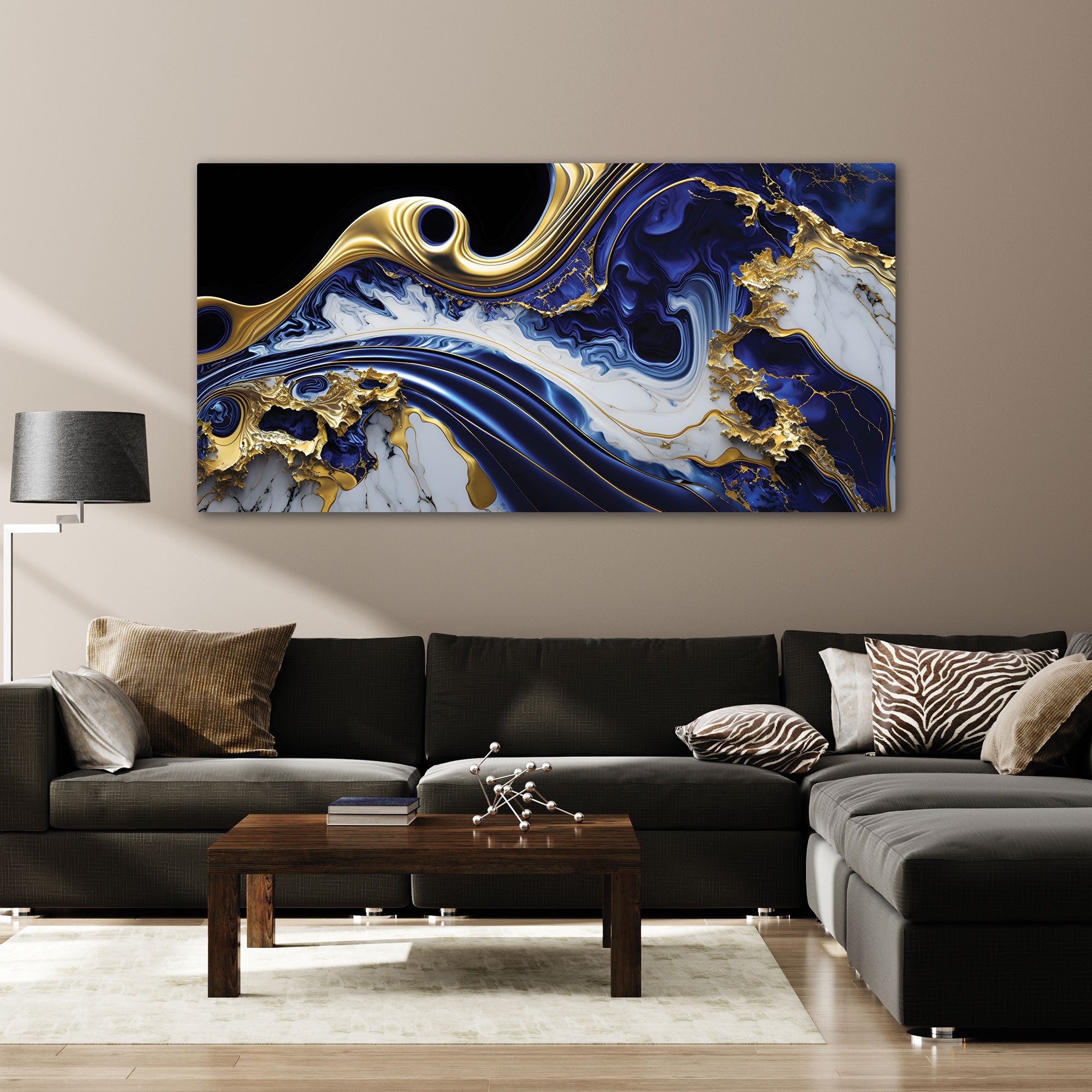 MarbleAbstract Canvas painting Big Size Wall Art for living room,Bedroom,Drawing room,Hotels-Wooden FramedDigital Painting