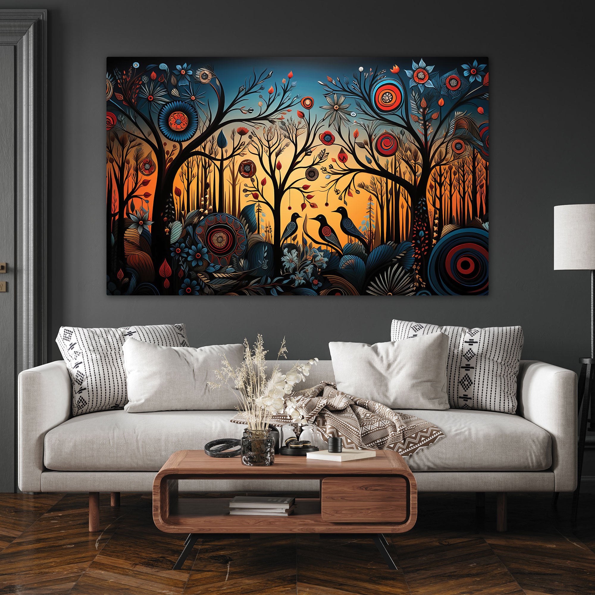 BirdsAbstract Canvas painting with frame Big Size Wall Art for living room,Bedroom,Drawing room,Hotels