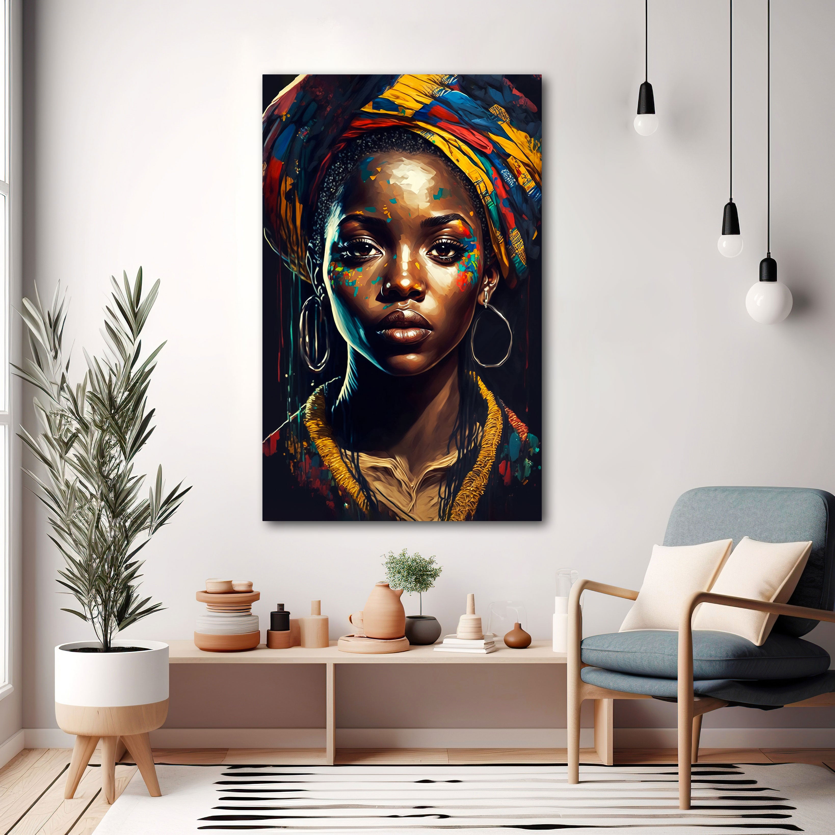 Women faceAbstract Canvas painting with frame Big Size Wall Art for living room,Bedroom,Drawing room,Hotels