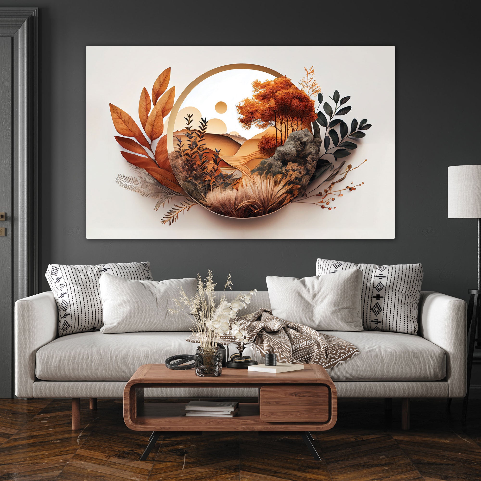 GoldenAbstract Canvas painting with frame Big Size Wall Art for living room,Bedroom,Drawing room,Hotels