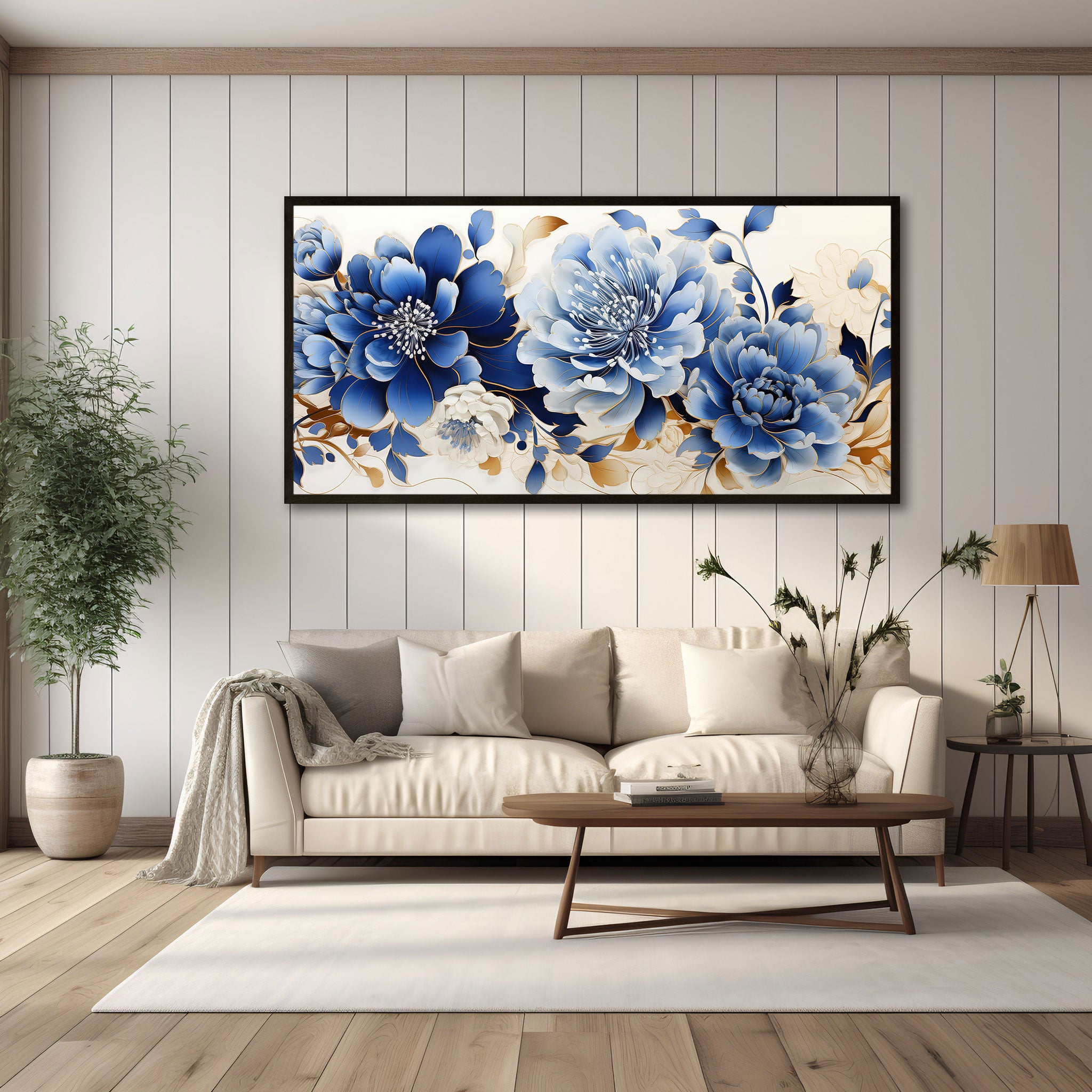 FlowerAbstract Canvas painting with frame Big Size Wall Art for living room,Bedroom,Drawing room,Hotels
