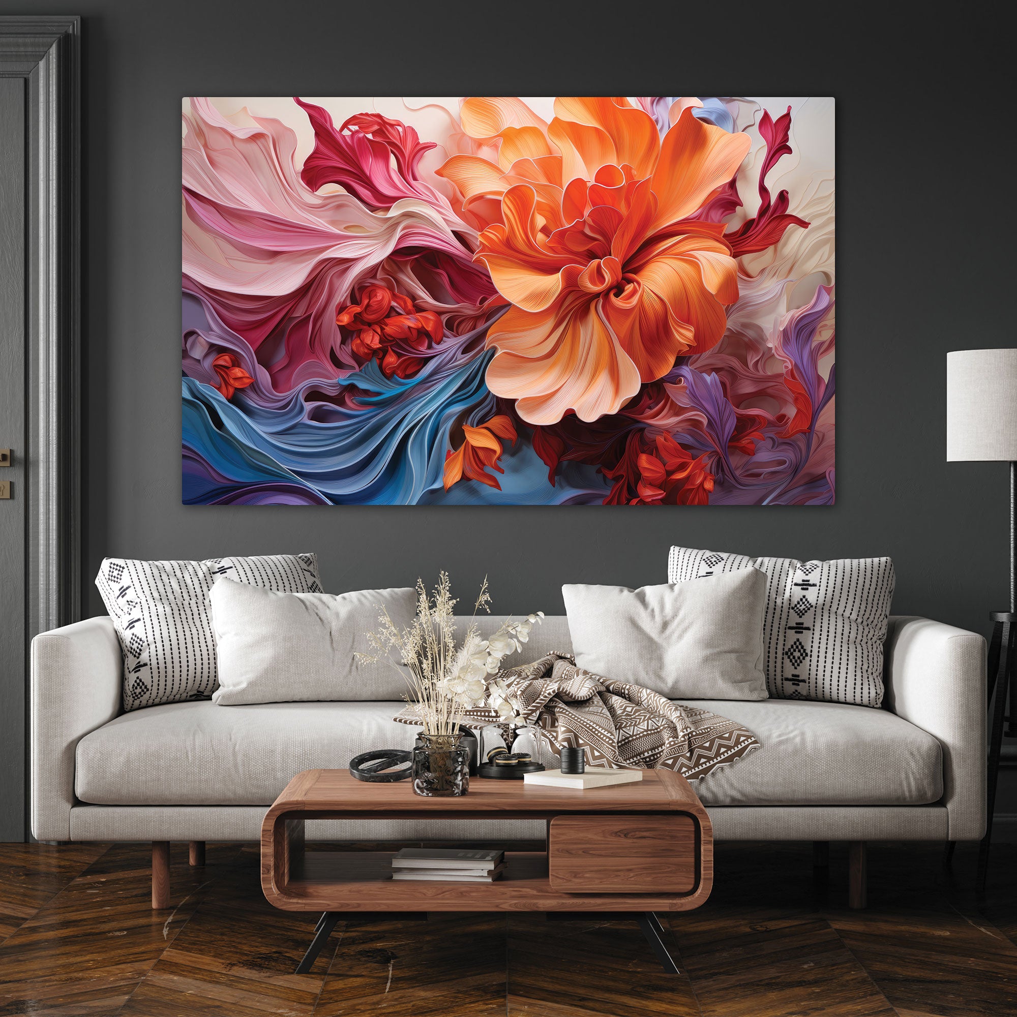 Modern Abstract Canvas painting with frame Big Size Wall Art for living room, Bedroom,Drawing room,Hotels