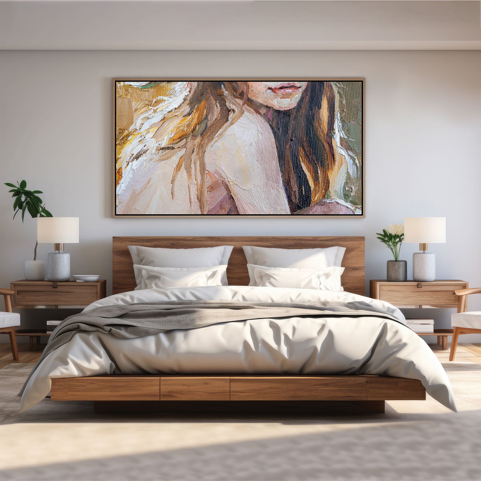 WomenAbstract Canvas painting with frame Big Size Wall Art for living room,Bedroom,Drawing room,Hotels