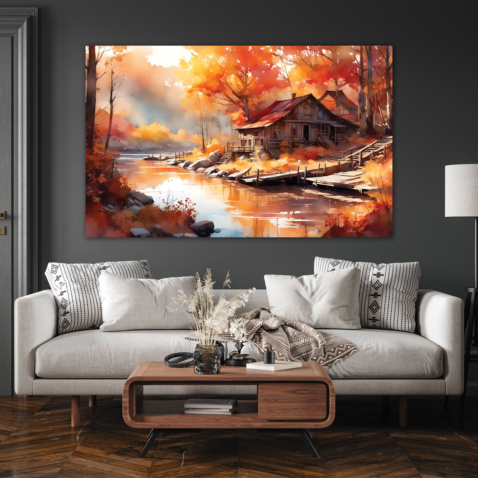 Forest Abstract Canvas painting with frame Big Size Wall Art for living room,Bedroom,Drawing room,Hotels