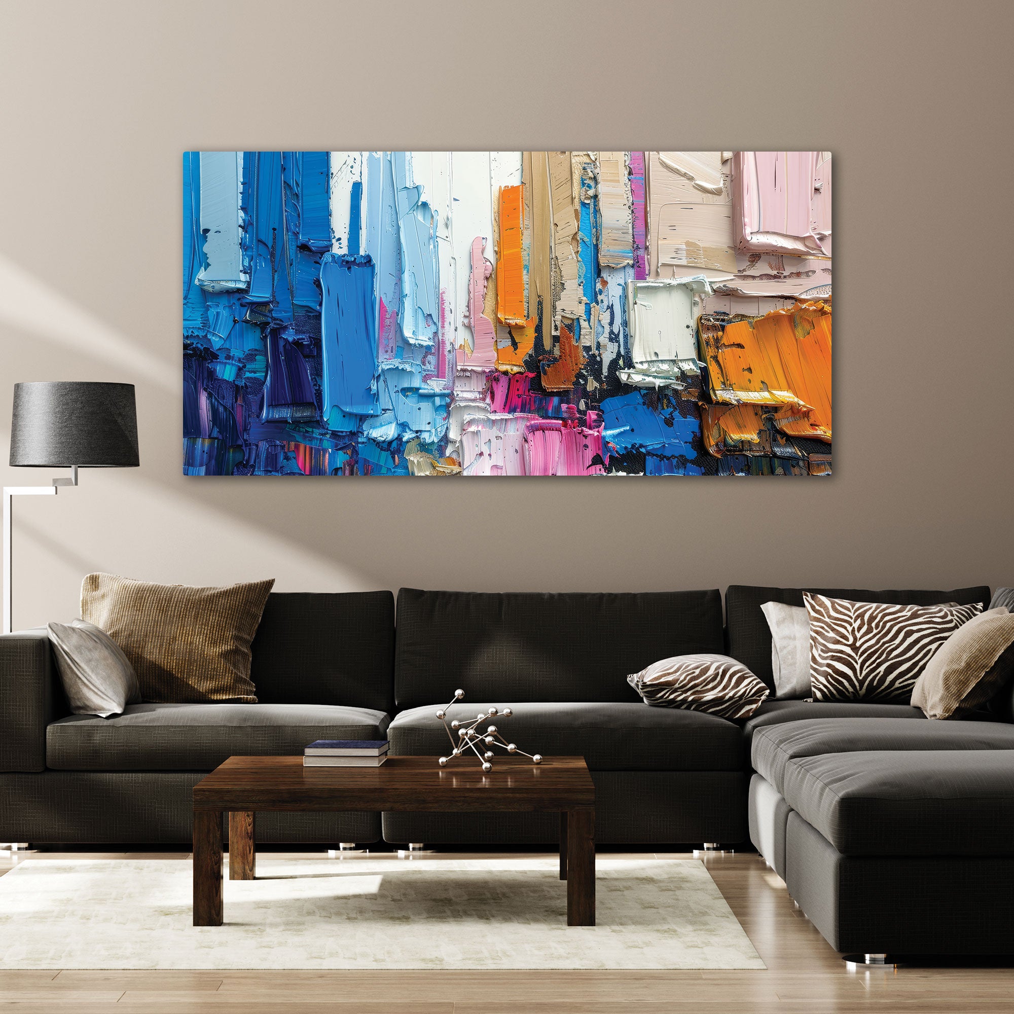 MulticoloursAbstract Canvas painting with frame Big Size Wall Art for living room,Bedroom,Drawing room,Hotels