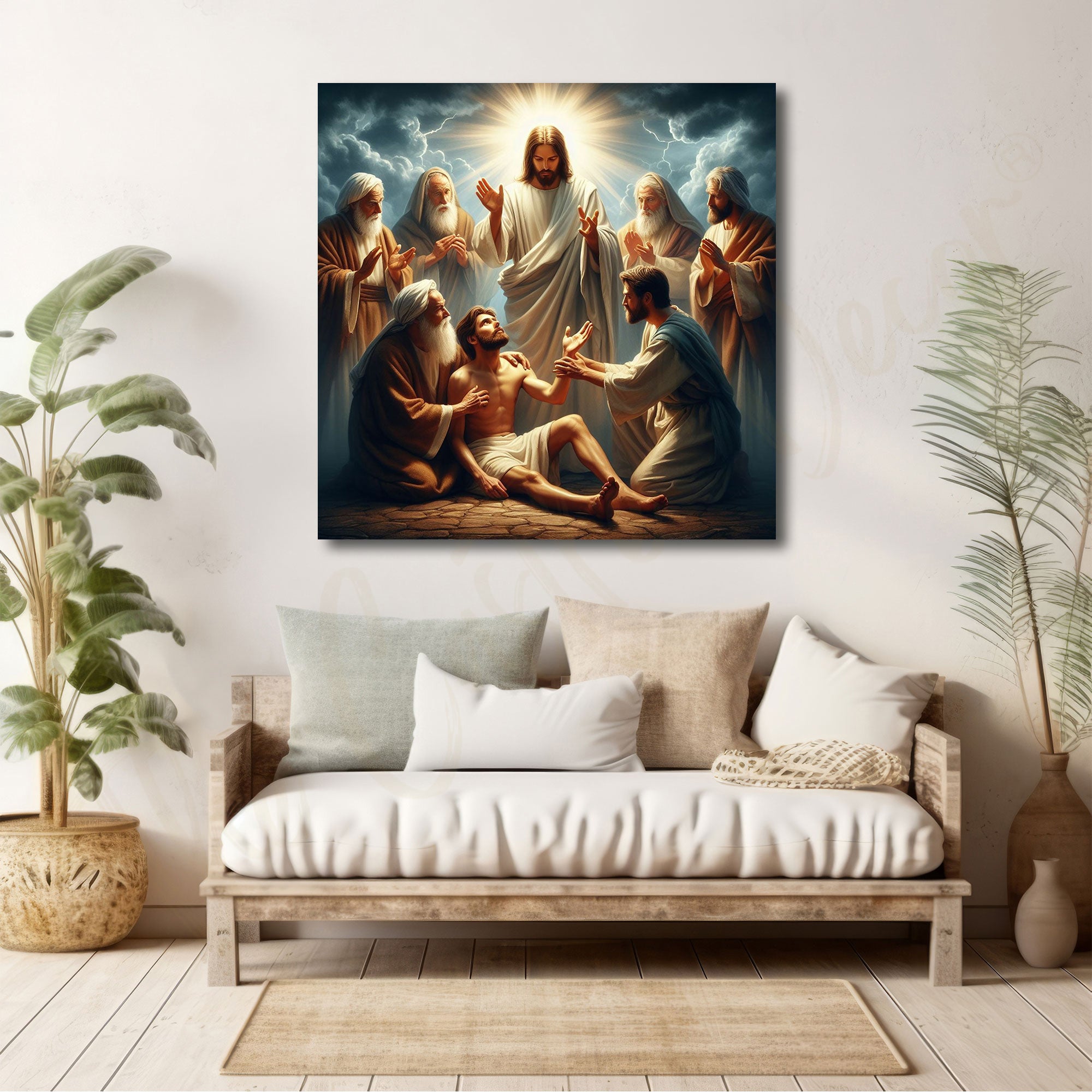 Lord jesus christ painting with frame Big Size Wall Art for living room,Bedroom,Drawing room,Hotels