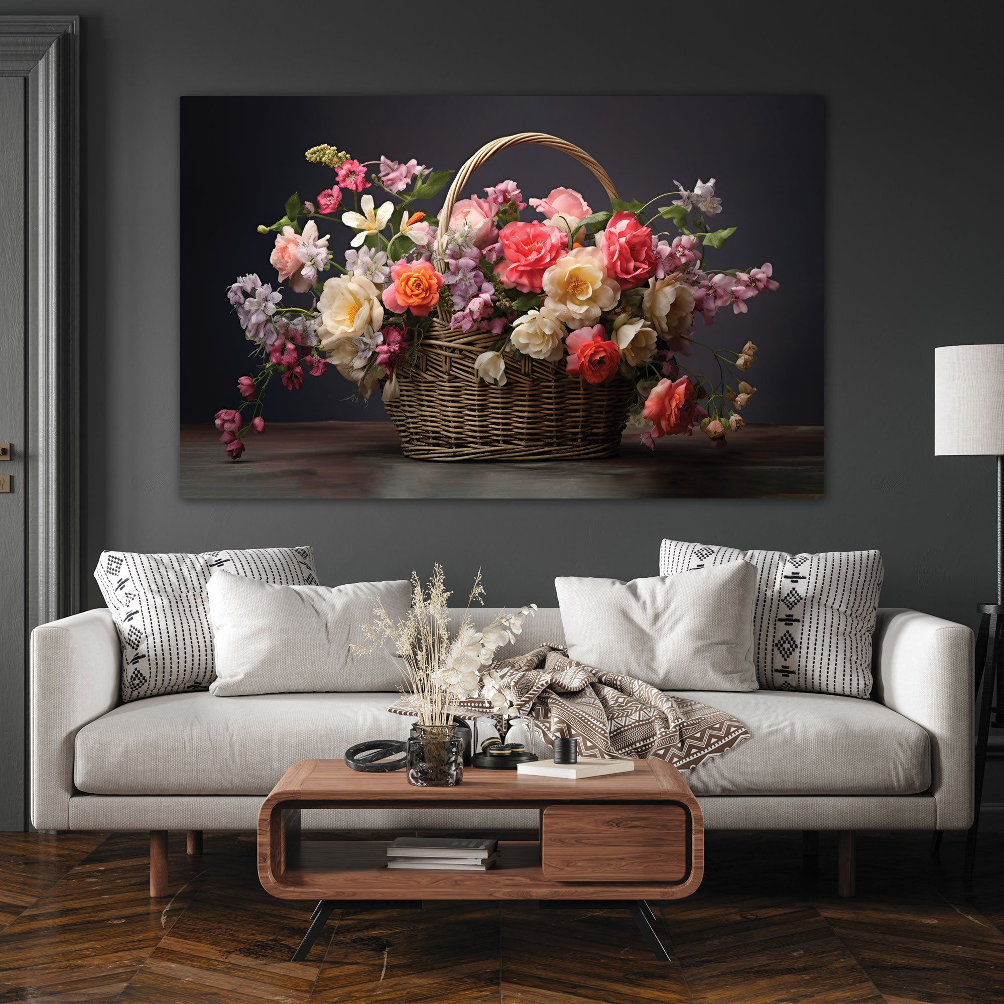 FlowersAbstract Canvas painting with frame Big Size Wall Art for living room,Bedroom,Drawing room,Hotels