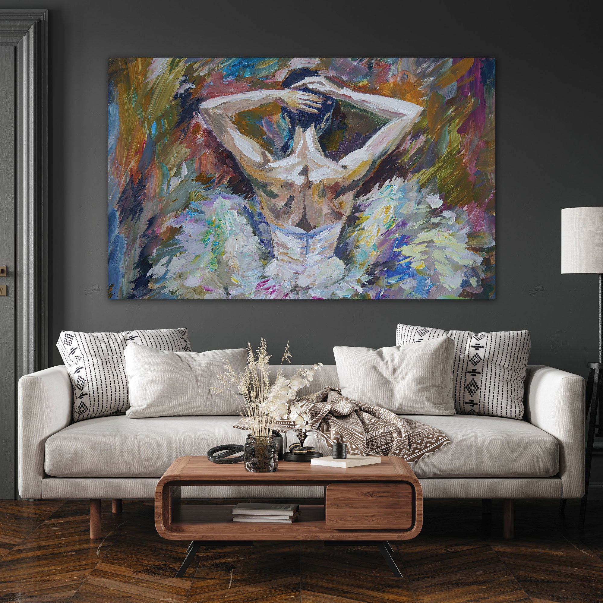 BallerinaAbstract Canvas painting with frame Big Size Wall Art for living room,Bedroom,Drawing room,Hotels