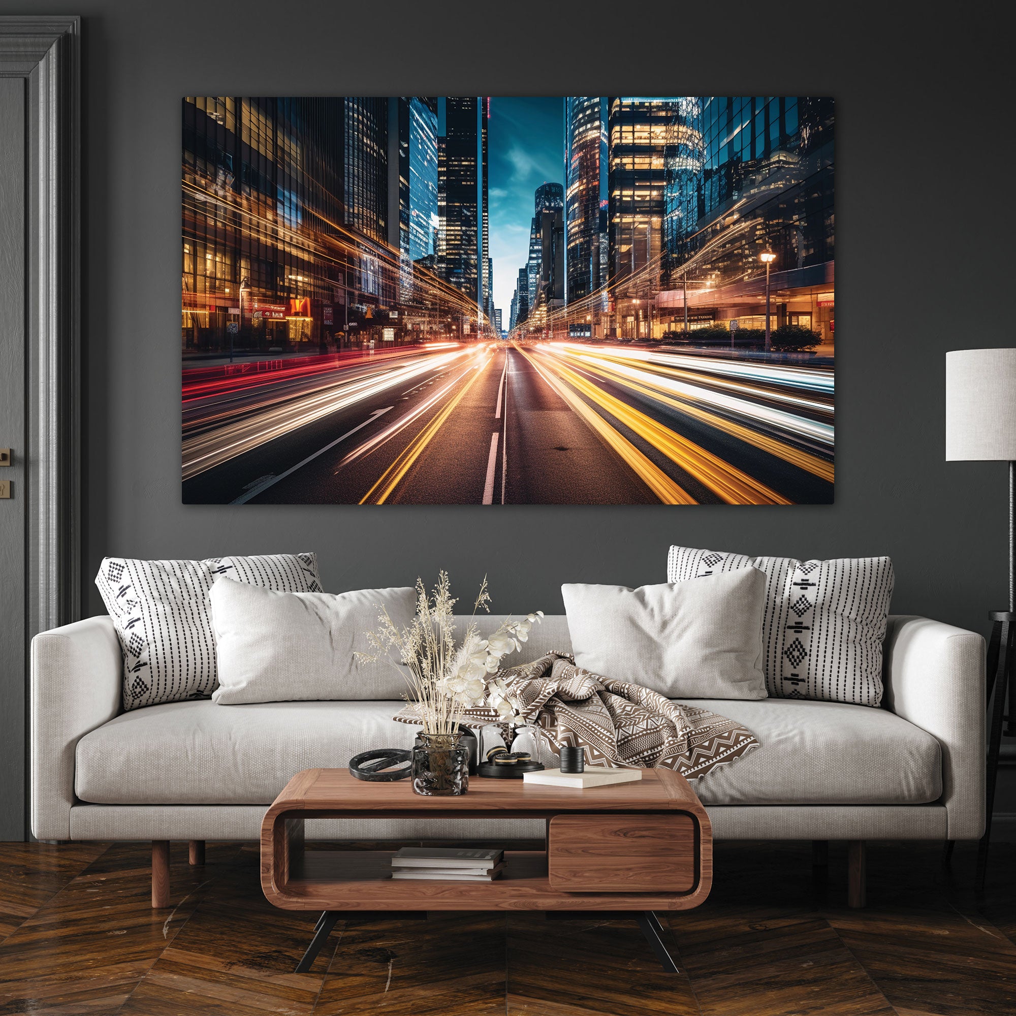 City life Canvas painting with frame Big Size Wall Art for living room,Bedroom,Drawing room,Hotels