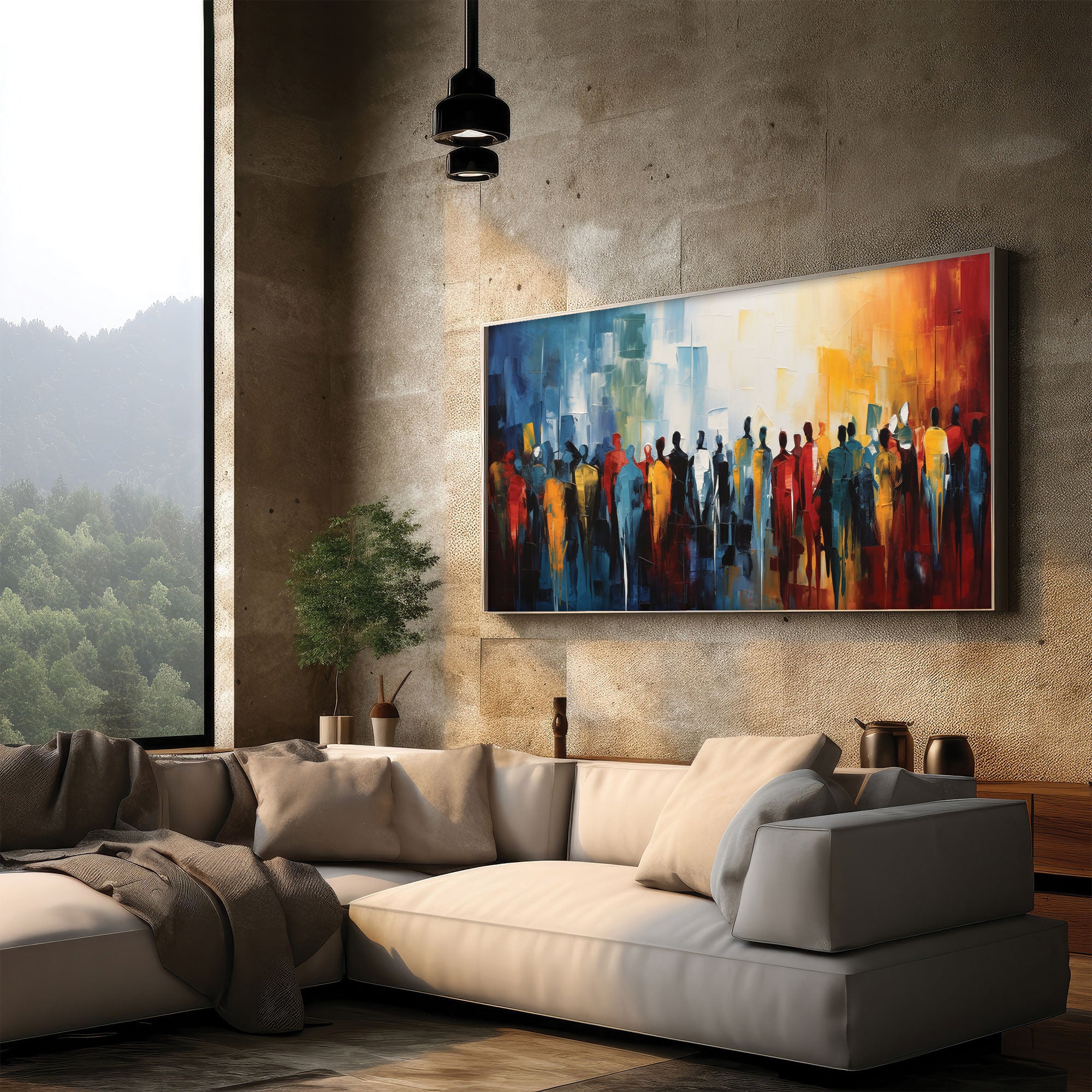 TexturedAbstract Canvas painting with frame Big Size Wall Art for living room,Bedroom,Drawing room,Hotels