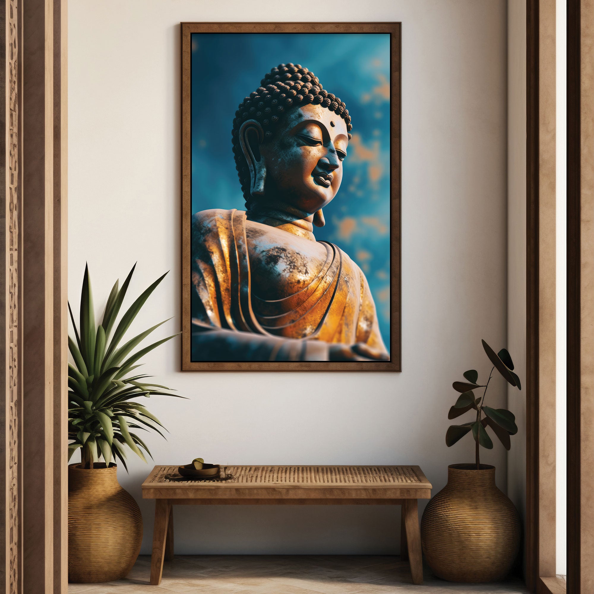 Buddhism Canvas painting with frame Big Size Wall Art for living room,Bedroom,Drawing room,Hotels