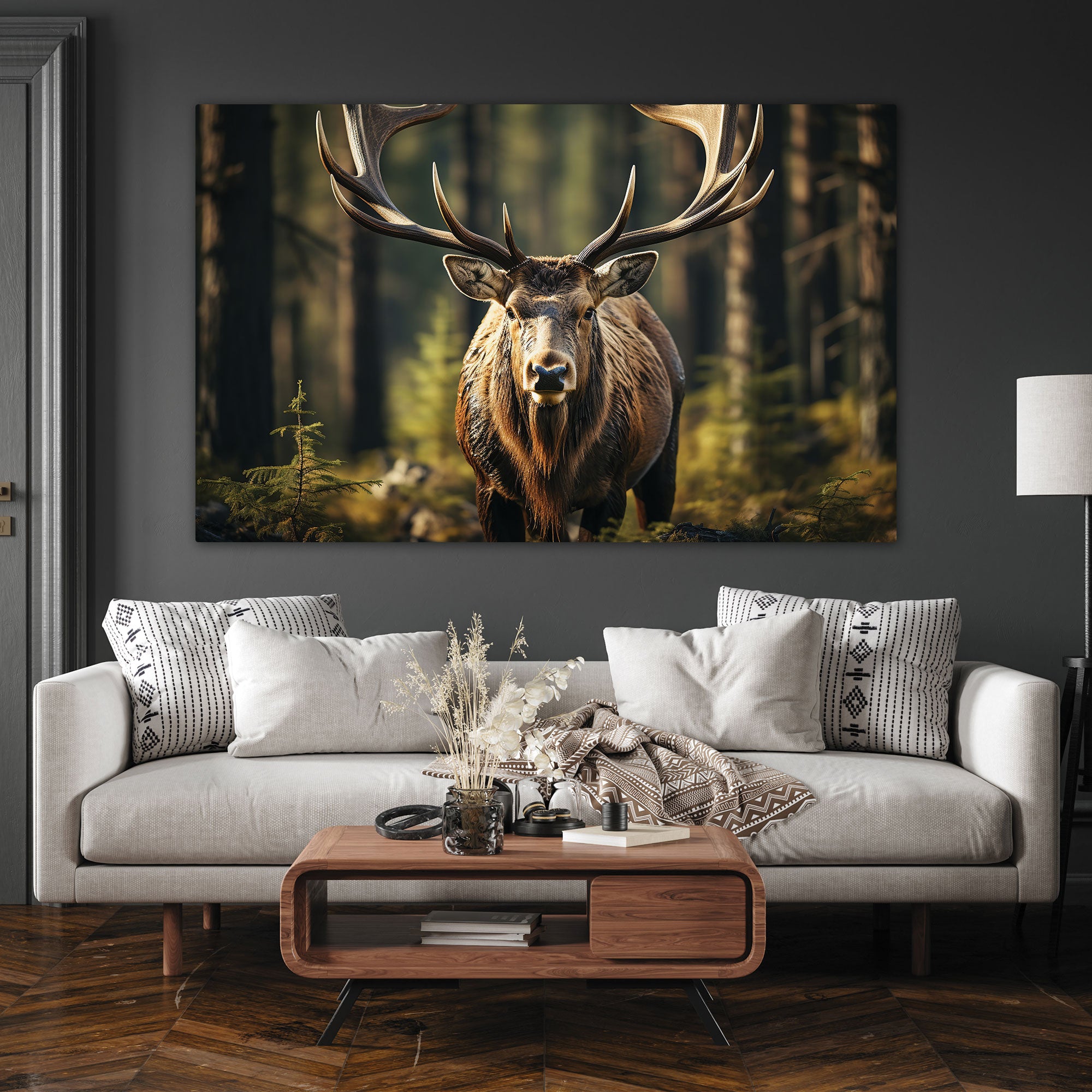 Deer Canvas painting with frame Big Size Wall Art for living room,Bedroom,Drawing room,Hotels