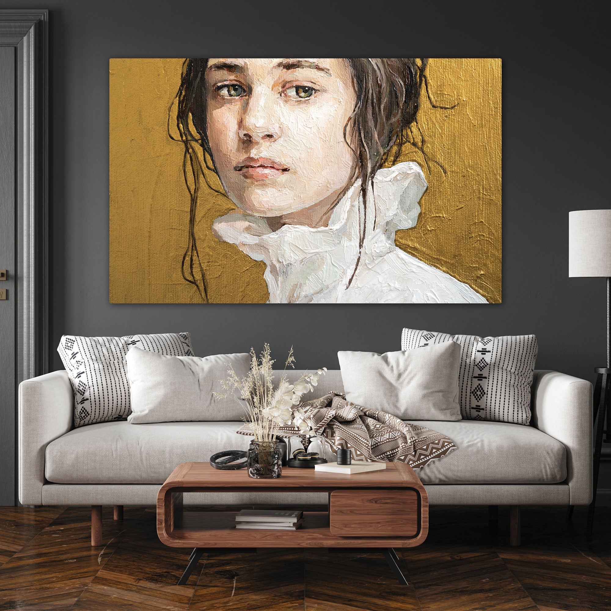 WomenAbstract Canvas painting with frame Big Size Wall Art for living room,Bedroom,Drawing room,Hotels