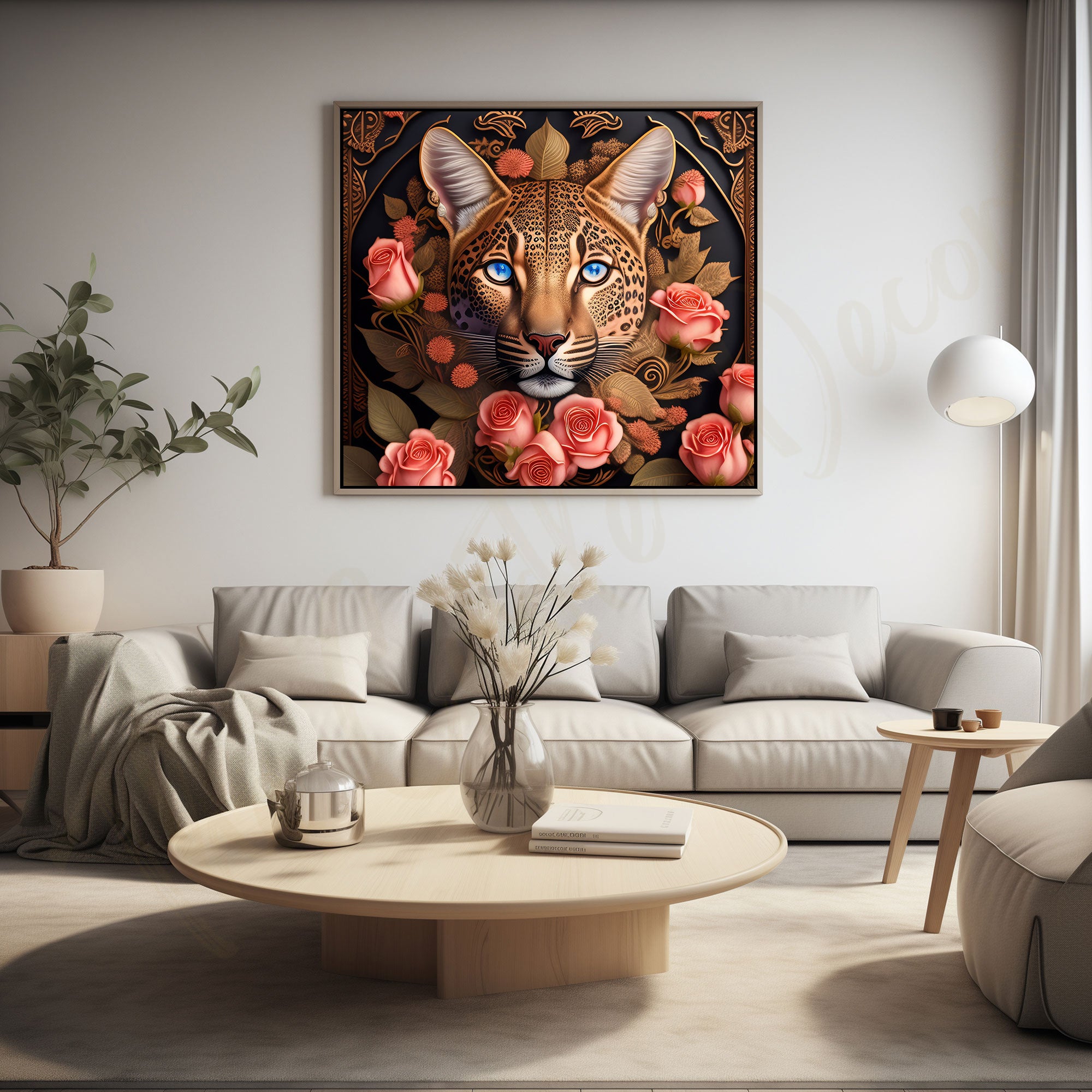 Leopard painting with frame Big Size Wall Art for living room,Bedroom,Drawing room,Hotels