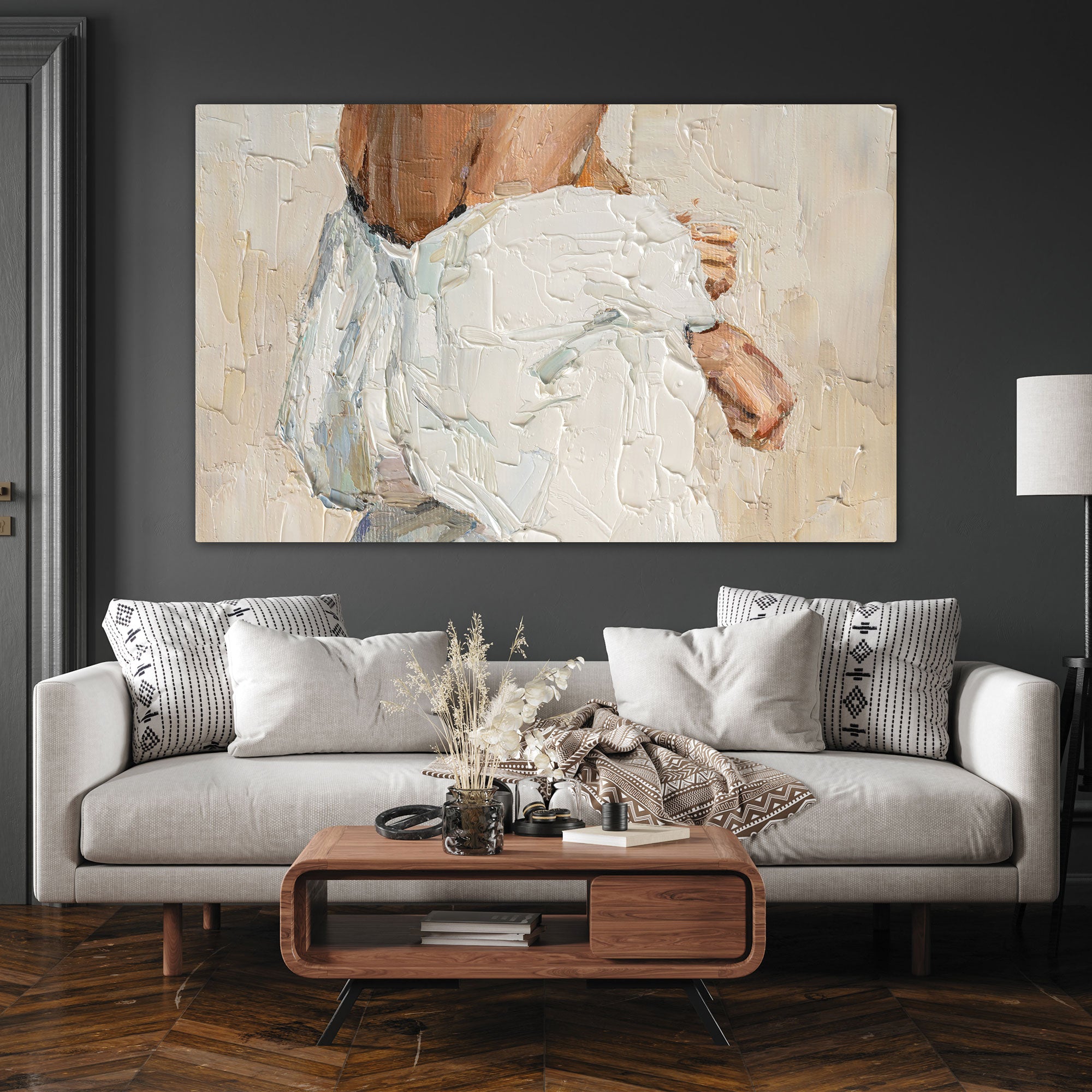 Modern WomenAbstract Canvas painting with frame Big Size Wall Art for living room,Bedroom,Drawing room,Hotels