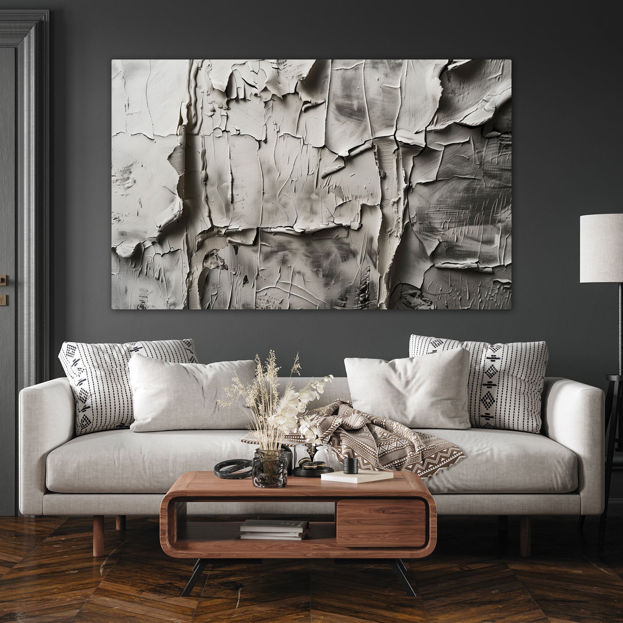 White stucco wallAbstract Canvas painting with frame Big Size Wall Art for living room,Bedroom,Drawing room,Hotels