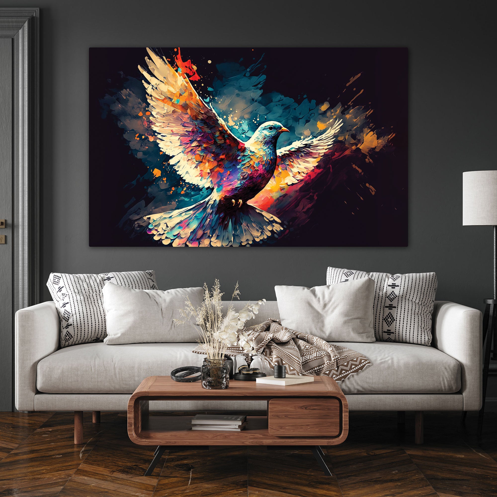 PigeonAbstract Canvas painting with frame Big Size Wall Art for living room,Bedroom,Drawing room,Hotels