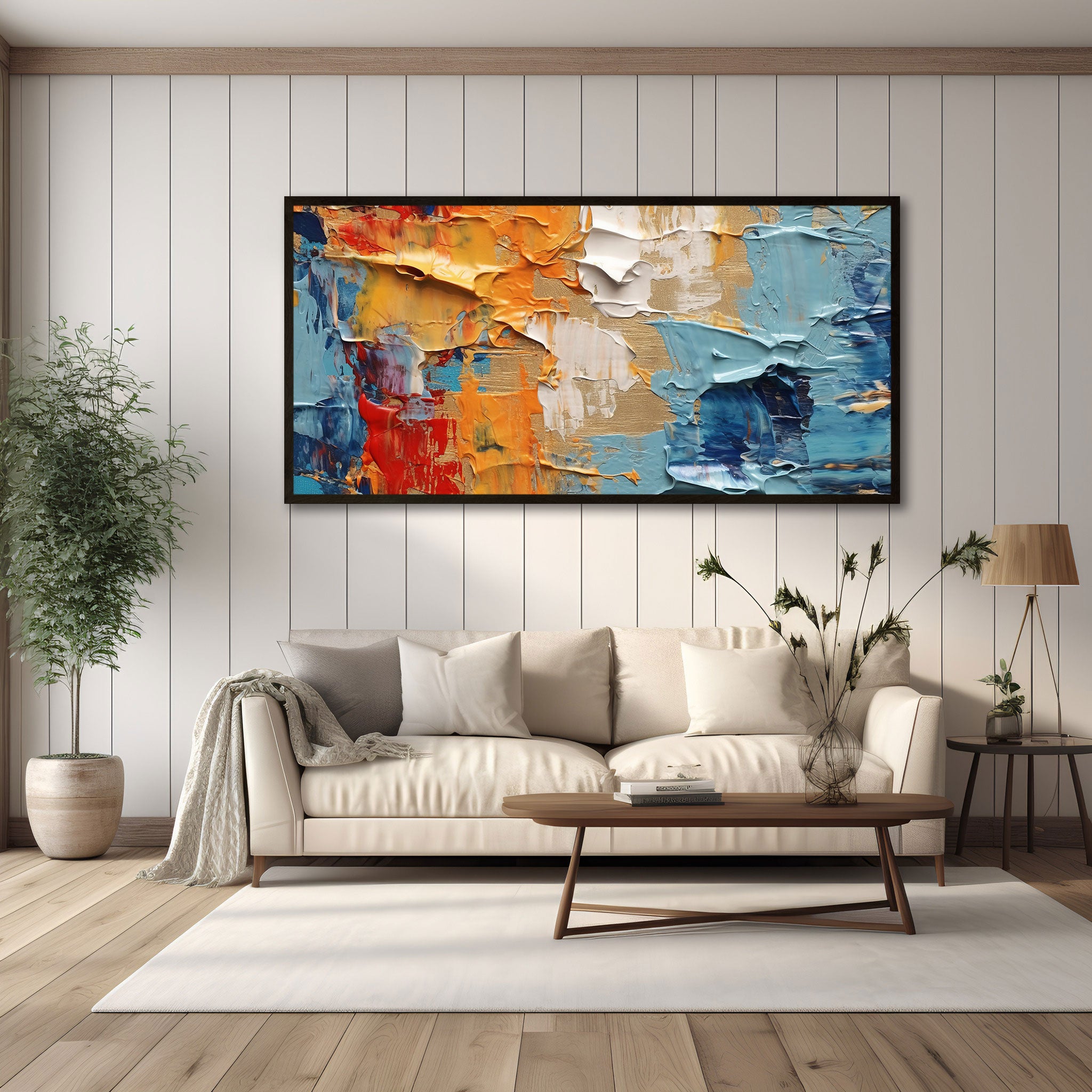 ModernAbstract Canvas painting with frame Big Size Wall Art for living room,Bedroom,Drawing room,Hotels