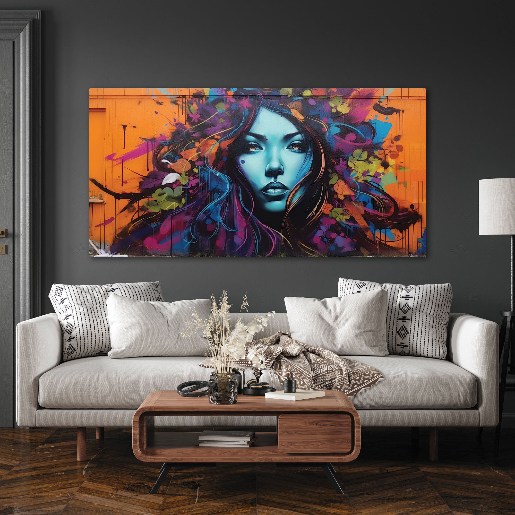 Modern WomenAbstract Canvas painting with frame Big Size Wall Art for living room,Bedroom,Drawing room,Hotels