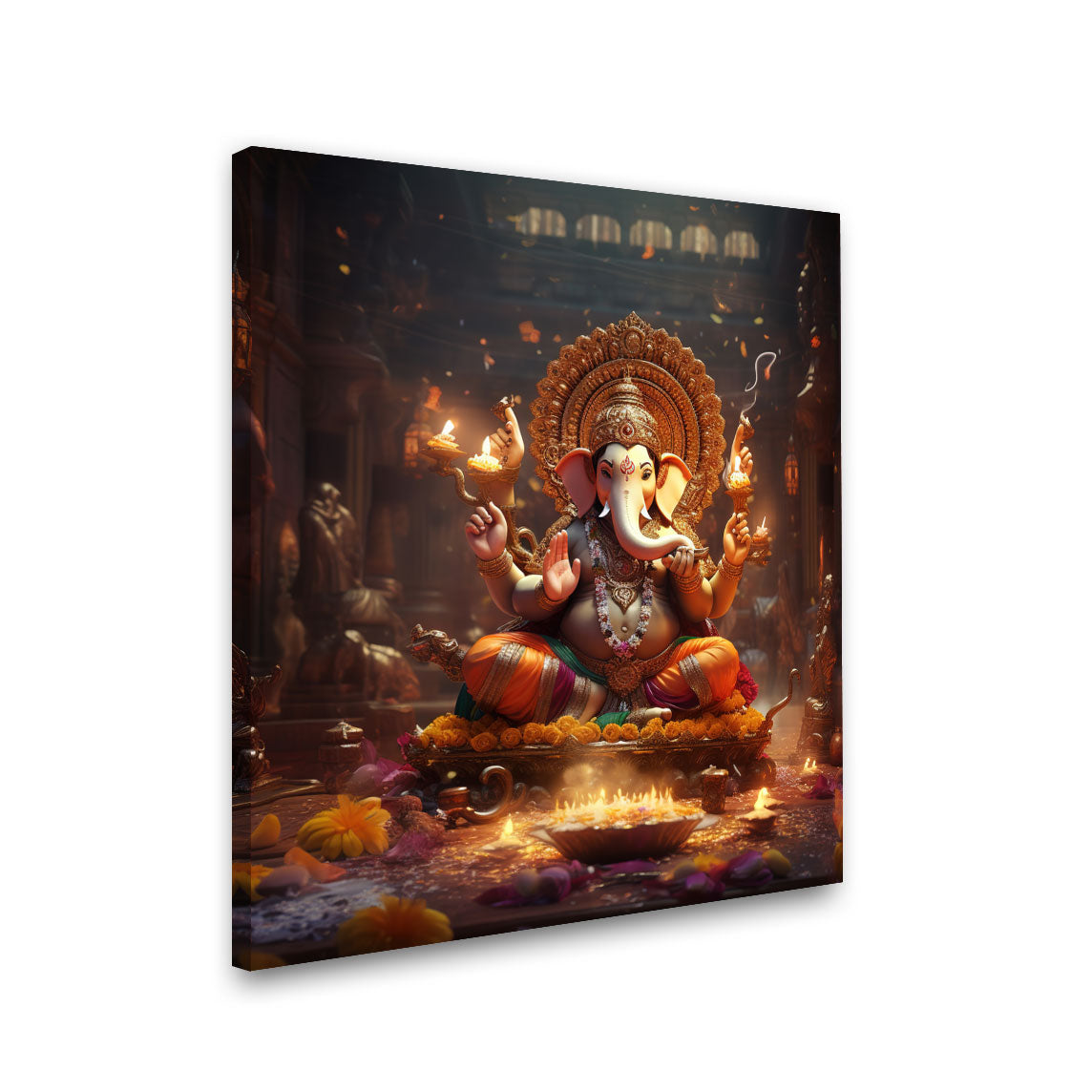 Ganeshji painting with frame Big Size Wall Art for living room,Bedroom,Drawing room,Hotels