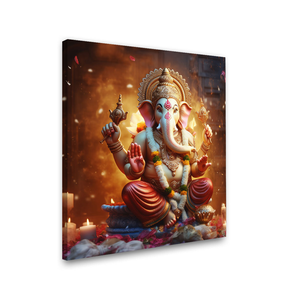 Ganesh murti painting with frame Big Size Wall Art for living room,Bedroom,Drawing room,Hotels