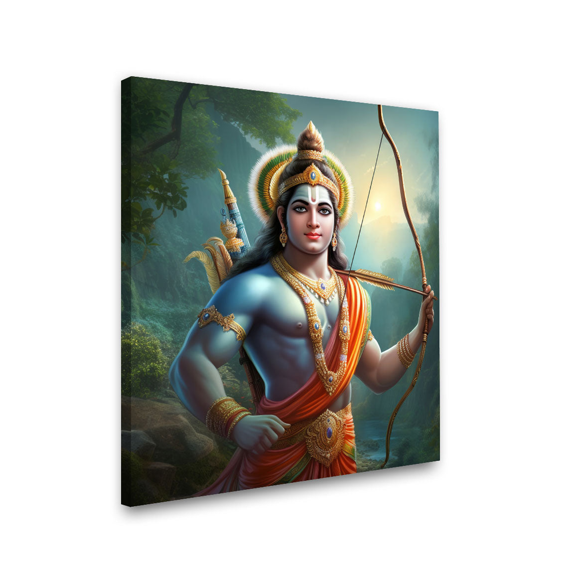 Ram mandir/Jai sri Ram painting with frame Big Size Wall Art for living room,Bedroom,Drawing room,Hotels