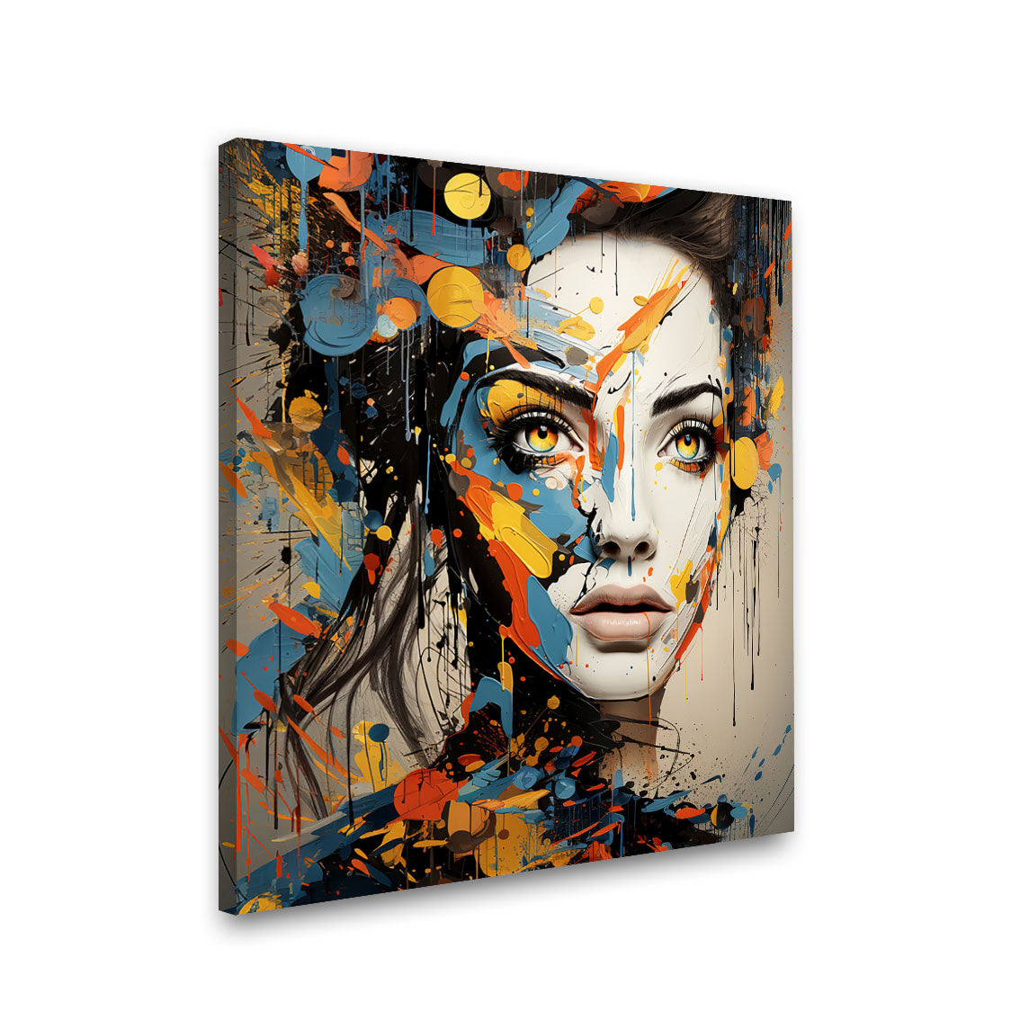 FaceAbstract painting with frame Big Size Wall Art for living room,Bedroom,Drawing room,Hotels