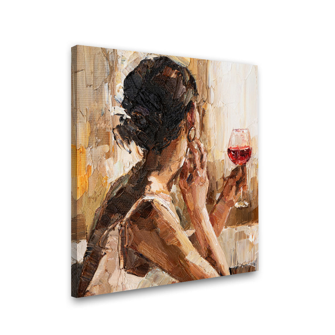 Woman wineAbstract painting with frame Big Size Wall Art for living room,Bedroom,Drawing room,Hotels