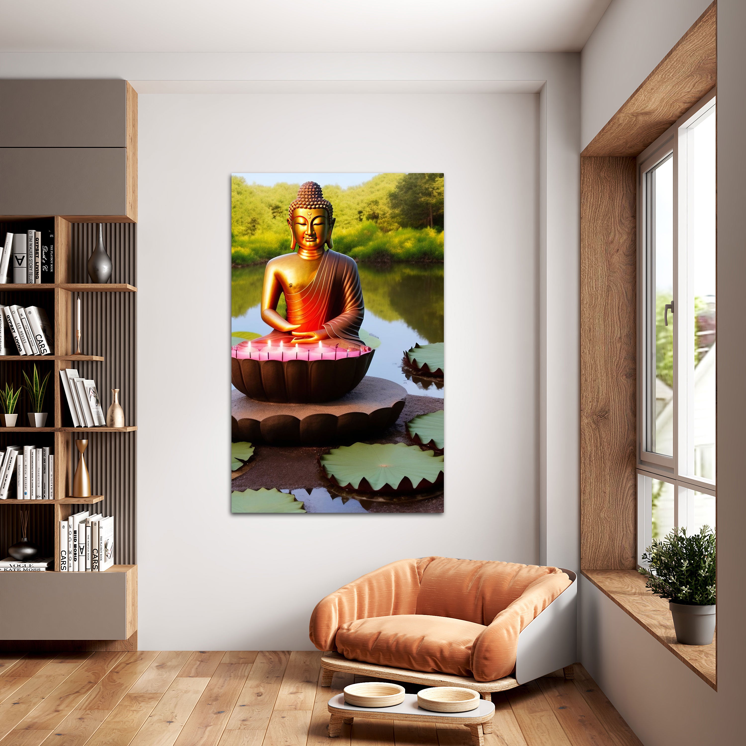 Buddha meditation Canvas painting with frame Big Size Wall Art for living room,Bedroom,Drawing room,Hotels