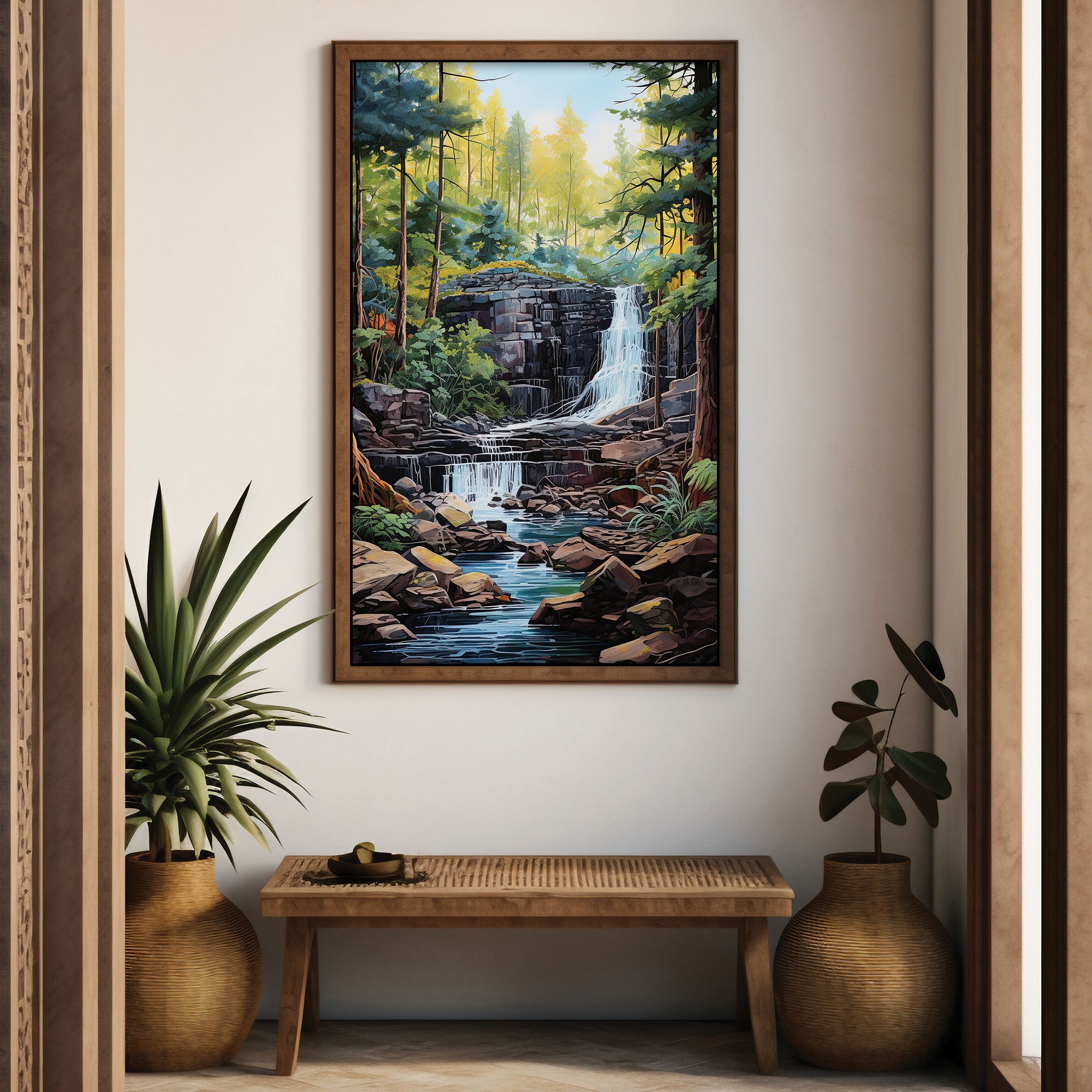 The Castle city natureAbstract Canvas painting with frame Big Size Wall Art for living room,Bedroom,Drawing room,Hotels