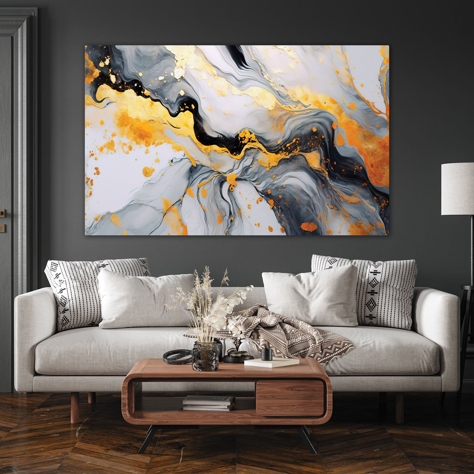 MarbleAbstract finish Canvas painting with frame Big Size Wall Art for living room,Bedroom,Drawing room,Hotels