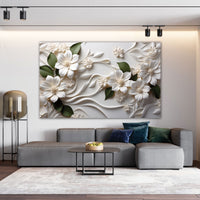 white flowers Canvas painting Big Size Wall Art for living room,Bedroom,Drawing room,Hotels