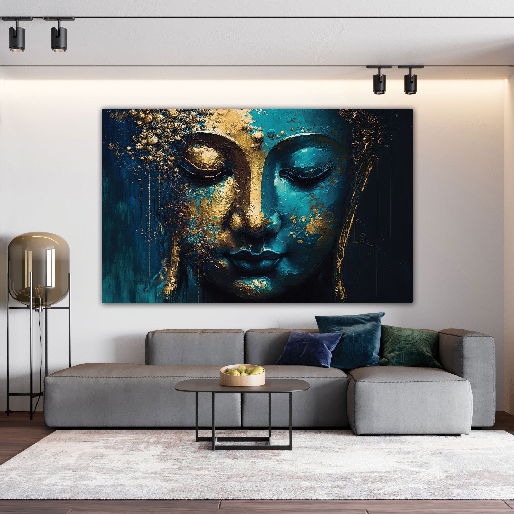 Lord budhism Canvas painting with frame Big Size Wall Art for living room,Bedroom,Drawing room,Hotels
