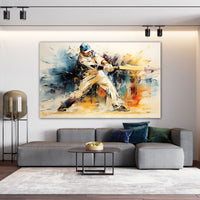 The Castle Decor cricket shot canvas/Sparkle painting Big Size Wall Art for living room,Bedroom,Drawing room,Hotels-Wooden Framed-Digital Painting