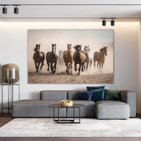 Running 7 horses vaastu Canvas painting Big Size Wall Art for living room,Bedroom,Drawing room,Hotels