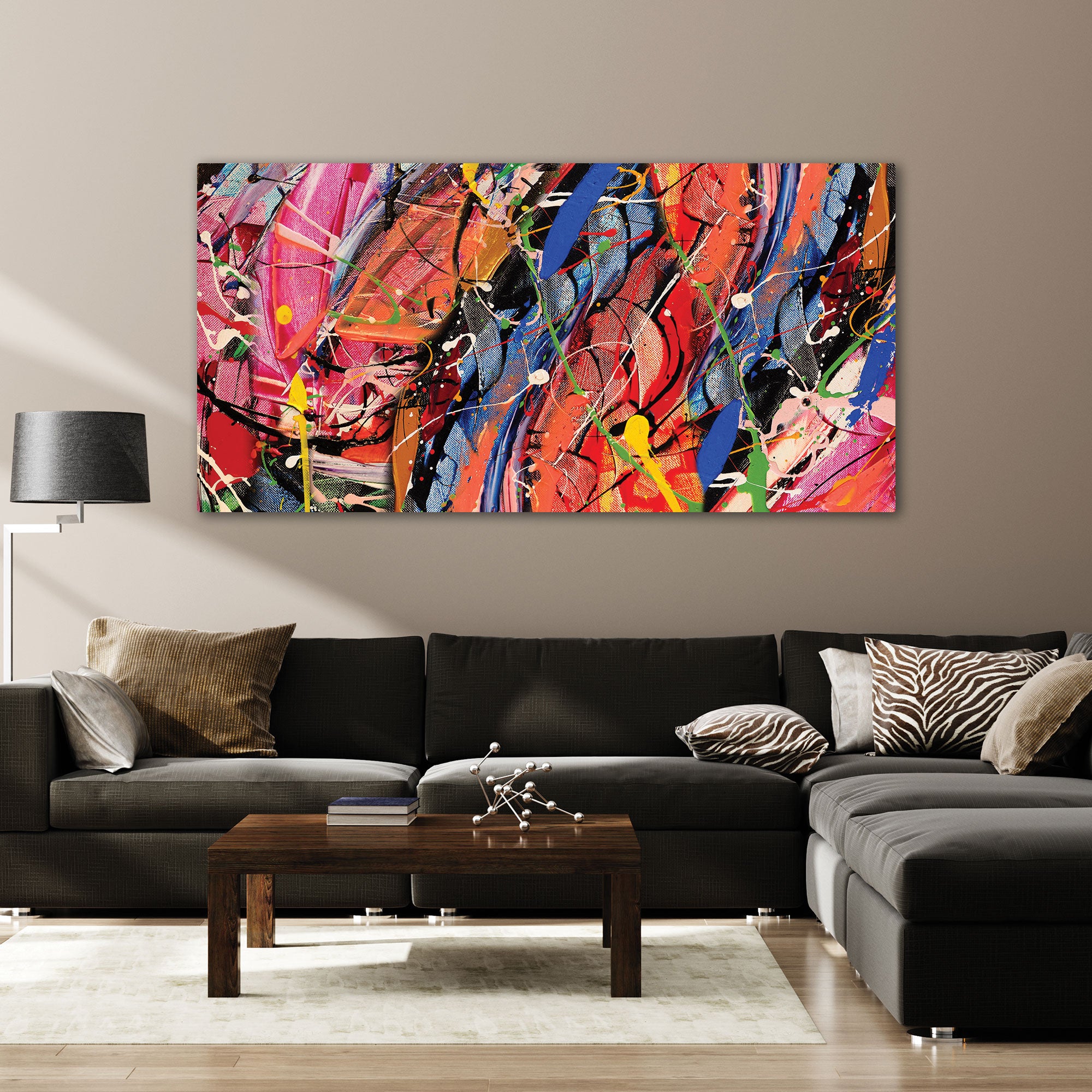 ColourfulAbstract art Canvas painting with frame Big Size Wall Art for living room,Bedroom,Drawing room,Hotels