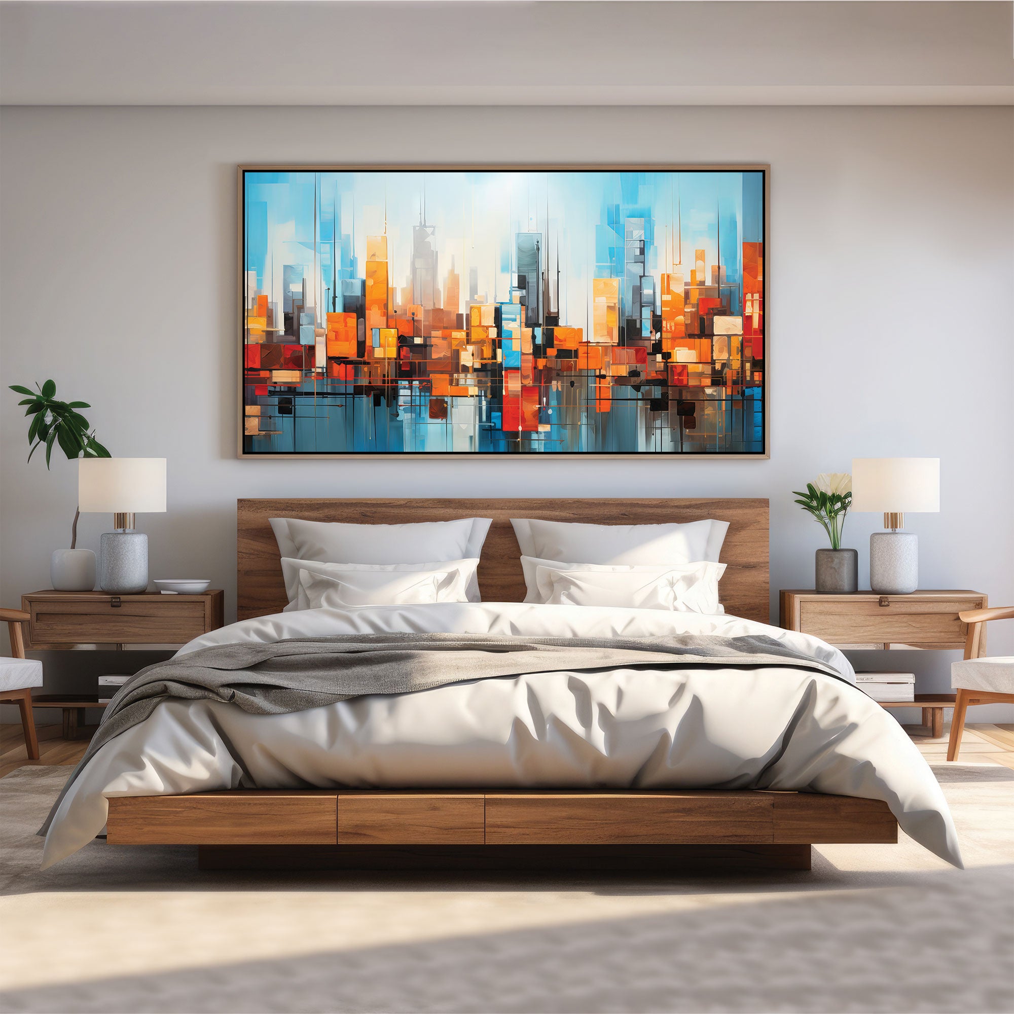 Multi colour Canvas painting with frame Big Size Wall Art for living room,Bedroom,Drawing room,Hotels