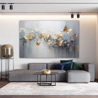 Golden butterfly Canvas painting Big Size Wall Art for living room,Bedroom,Drawing room,Hotels