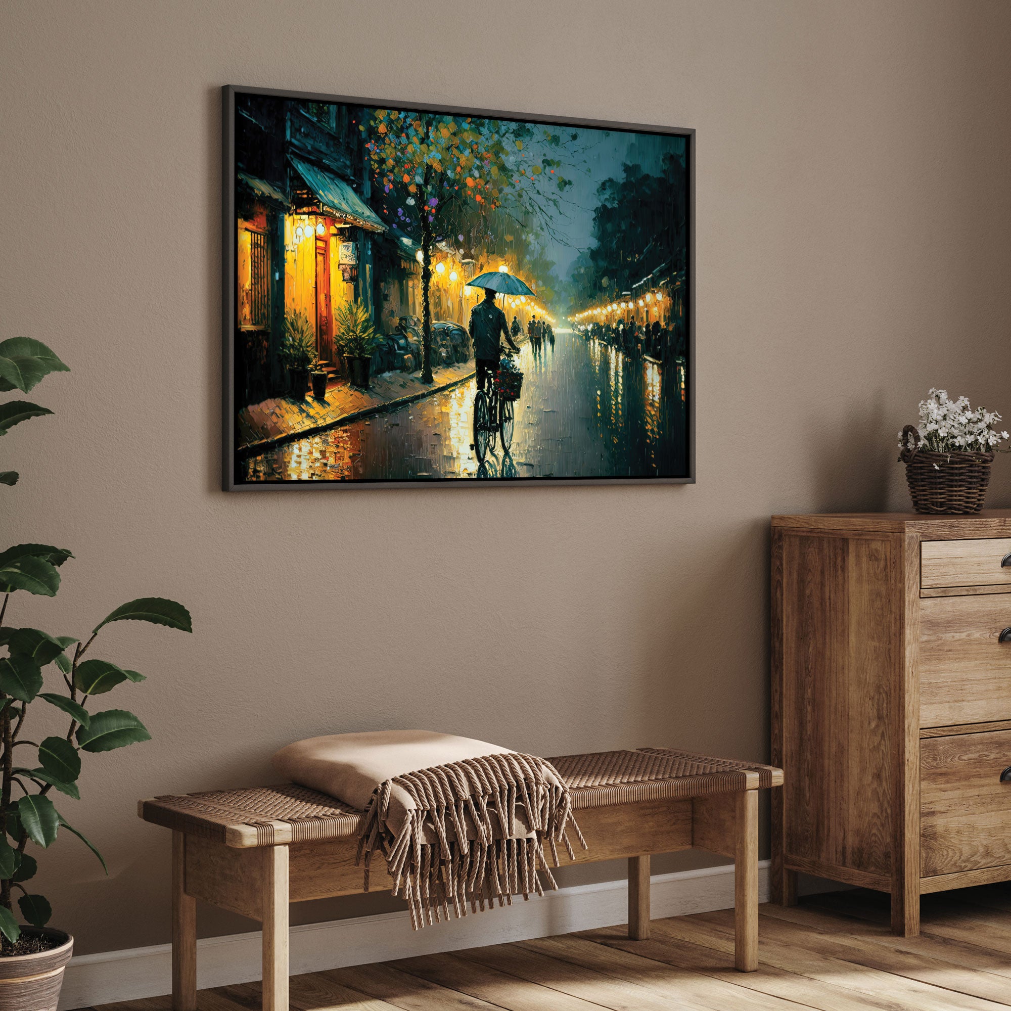NightAbstract Canvas painting with frame Big Size Wall Art for living room,Bedroom,Drawing room,Hotels