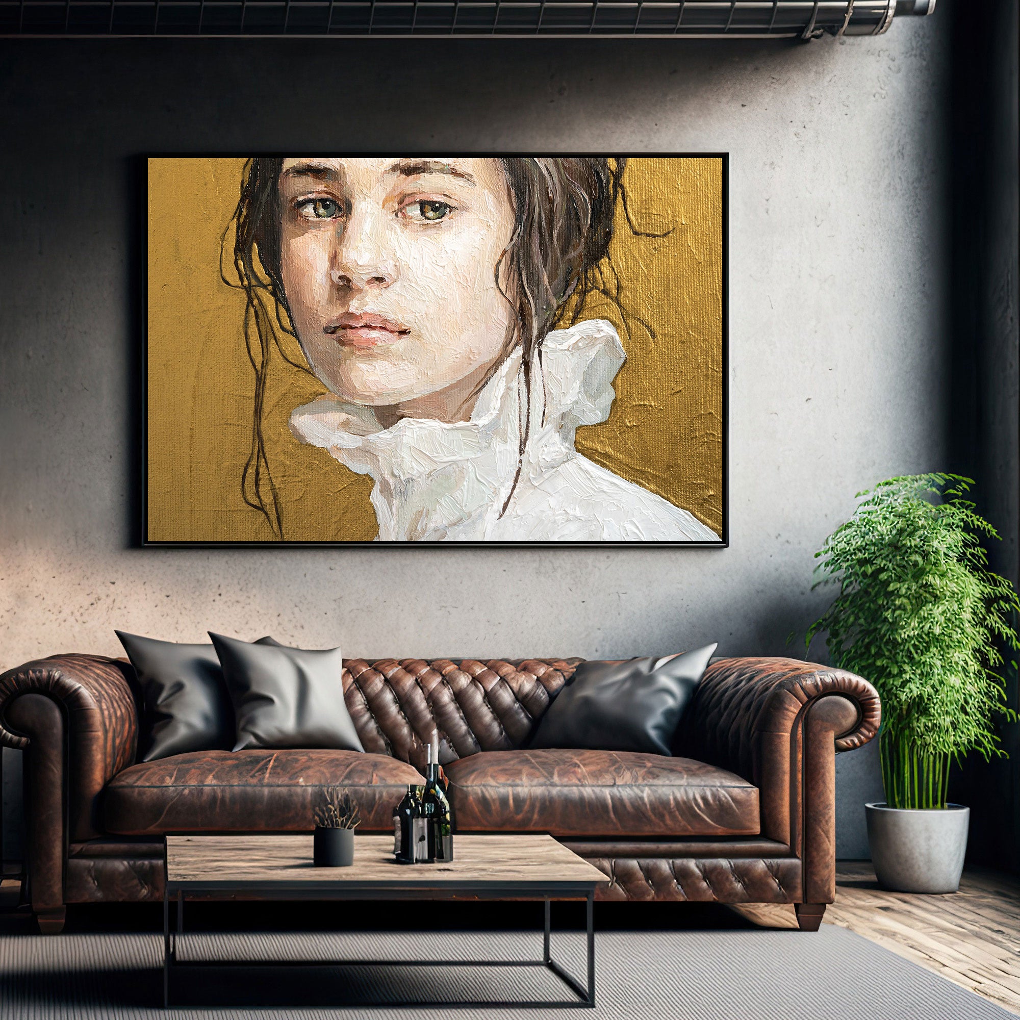 WomenAbstract Canvas painting with frame Big Size Wall Art for living room,Bedroom,Drawing room,Hotels