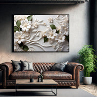 white flowers Canvas painting Big Size Wall Art for living room,Bedroom,Drawing room,Hotels