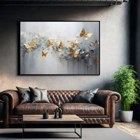 Golden butterfly Canvas painting Big Size Wall Art for living room,Bedroom,Drawing room,Hotels