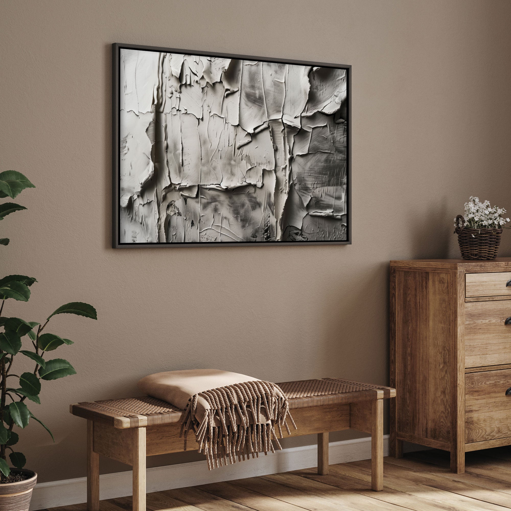 White stucco wallAbstract Canvas painting with frame Big Size Wall Art for living room,Bedroom,Drawing room,Hotels