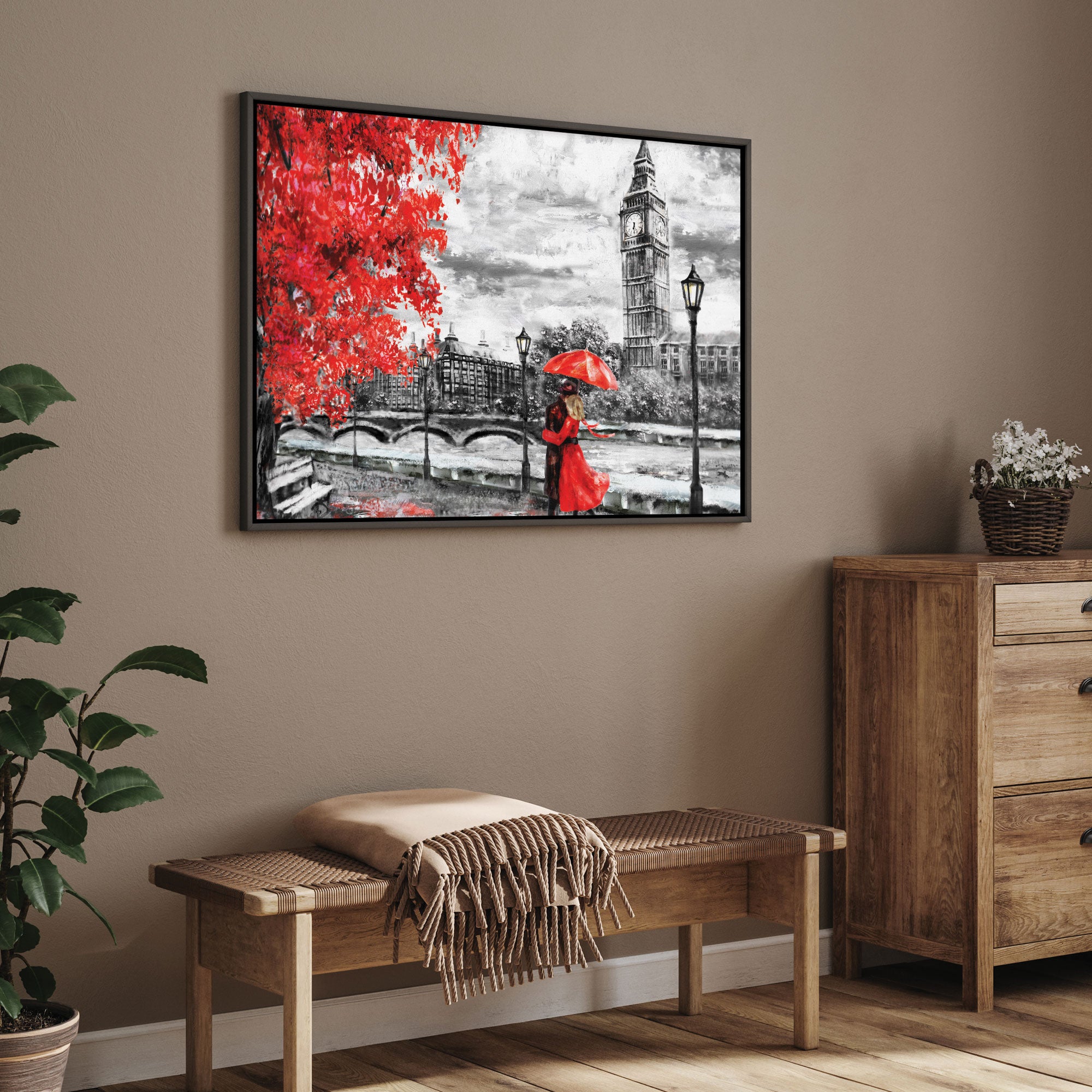 Feeby London Canvas painting with frame Big Size Wall Art for living room,Bedroom,Drawing room,Hotels