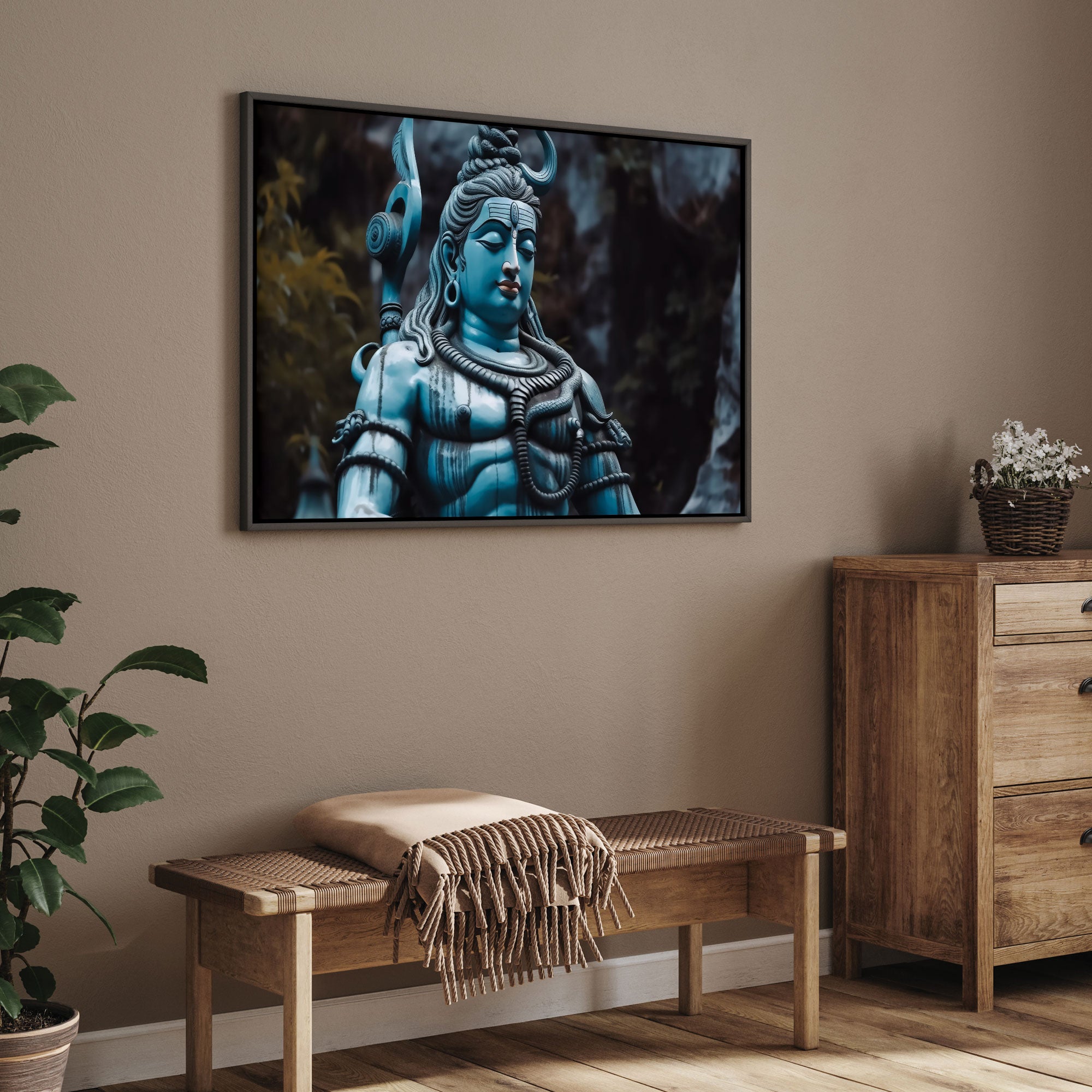 Lord shiva Canvas painting with frame Big Size Wall Art for living room,Bedroom,Drawing room,Hotels
