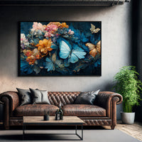 Butterfly flowers Canvas painting Big Size Wall Art for living room,Bedroom,Drawing room,Hotels