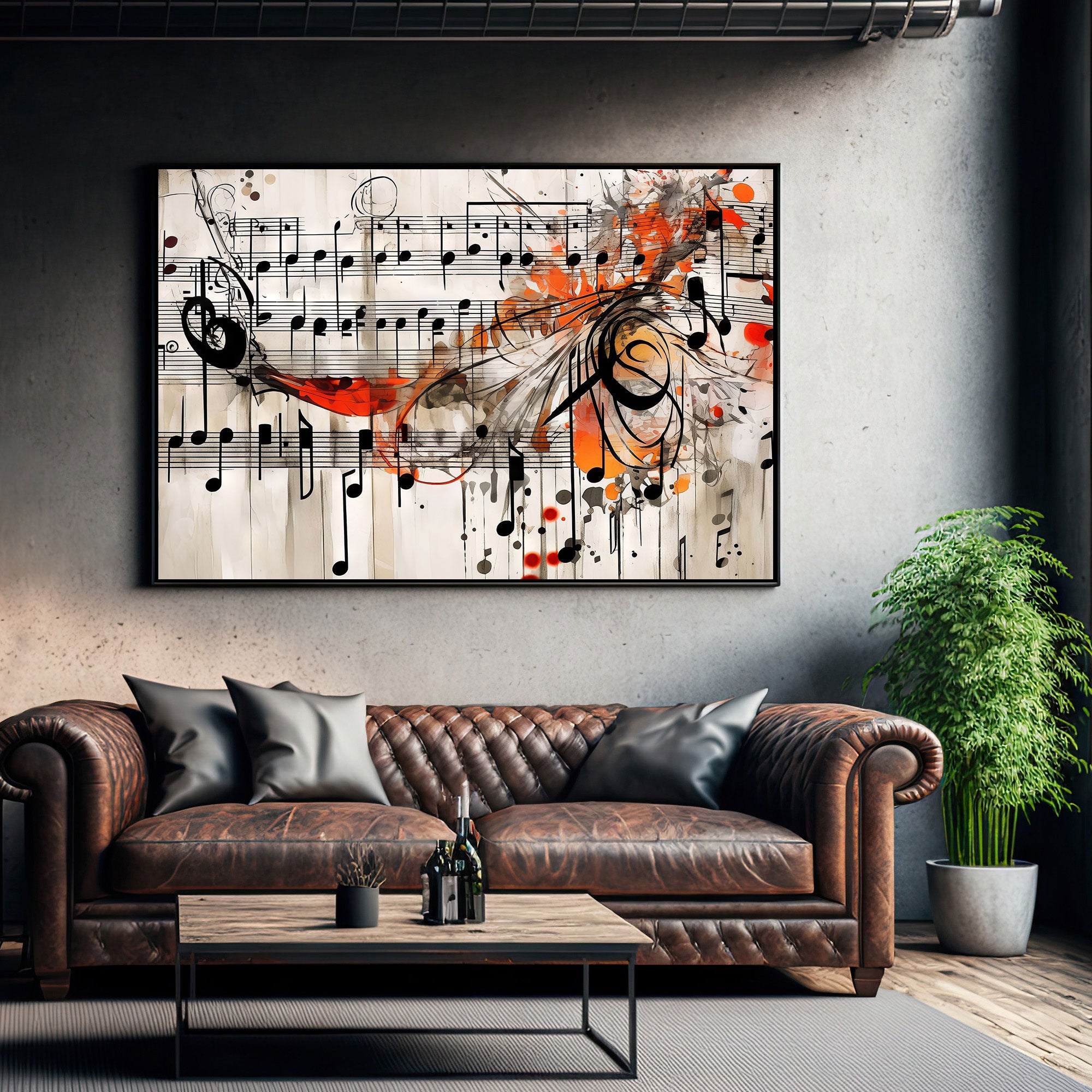 Music art Canvas painting with frame Big Size Wall Art for living room,Bedroom,Drawing room,Hotels