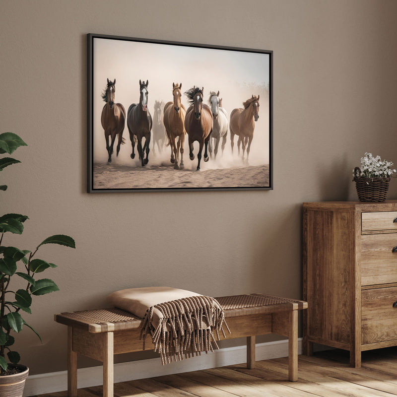 Running 7 horses vaastu Canvas painting Big Size Wall Art for living room,Bedroom,Drawing room,Hotels